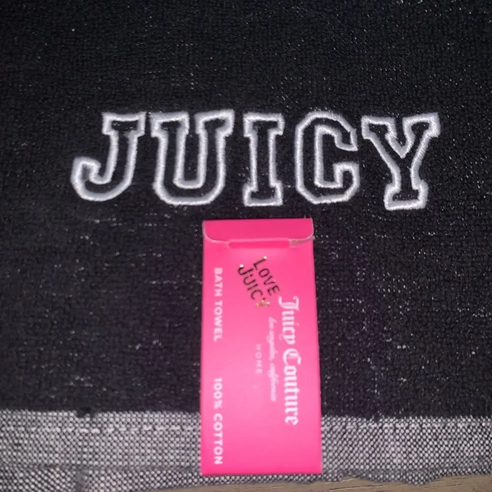 Brand New Black-grey juicy Couture Bath Towel Set